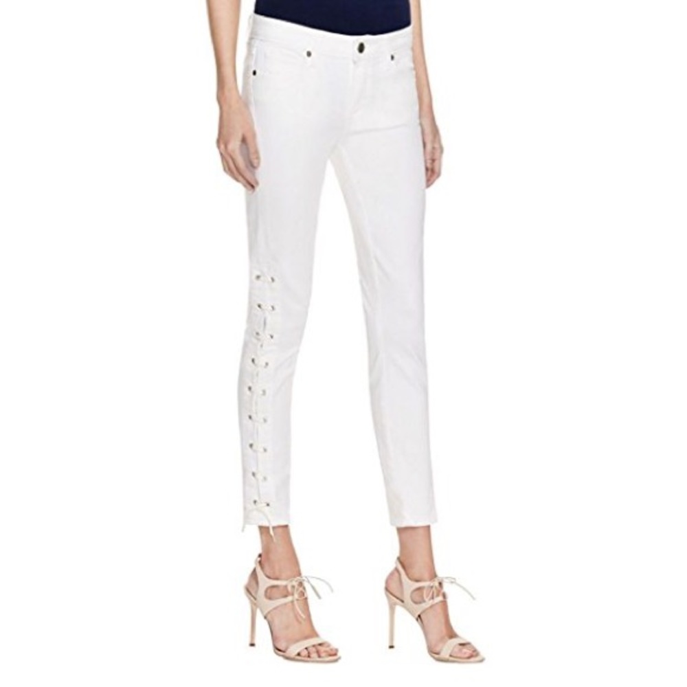 Paige Denim White Lace Up Jeans